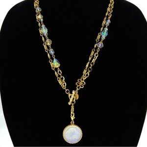 🌹Host Pick🌹- Kirks Folly Gold Angel Pendant-Aurora Borealis 26” necklace.